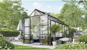 Vitavia Cassandra 9900 ESG 3mm Gewächshaus inkl. Sockel schwarz/herbstlaub