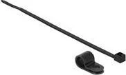 DeLOCK Befestigungsschelle 9.5mm mit Kabelbinder, 4.8mm, 200mm, schwarz, 10 Stück