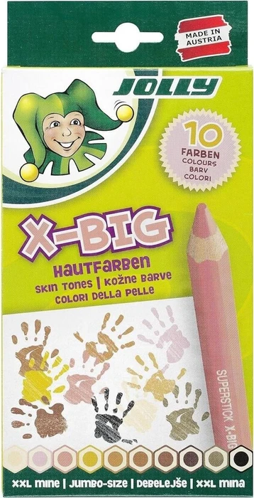 Jolly X-BIG Hautfarben Buntstift sortiert, Metalletui, 10er-Set (3099-0003)