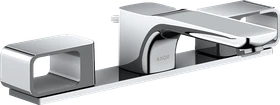 Hansgrohe Axor Urquiola 3-Loch Waschtischarmatur 50 mit Platte und Zugstangen-Ablaufgarnitur polished chrome