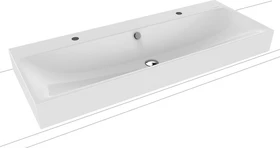 Kaldewei Silenio 3049 Aufsatz-Doppelwaschtisch 120x46x12cm, Perl-Effekt, schwarz