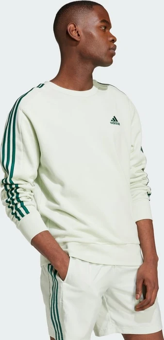 adidas Essentials French Terry 3-Streifen Sweatshirt linen green (Herren)