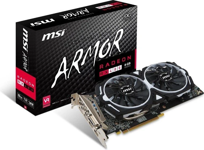 MSI Radeon RX 480 Armor 8G OC, 8GB GDDR5, DVI, 2x HDMI, 2x DP