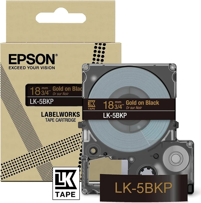 Epson LK-5BKP Beschriftungsband, 18mm, gold/schwarz