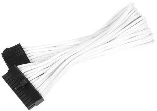 SilverStone PP07-MBW, 24-Pin ATX Verlängerung 30cm, sleeved weiß