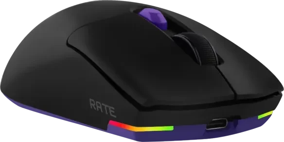 Proove Rate Special Edition Wireless Gaming Mouse, schwarz/violett, USB/Bluetooth