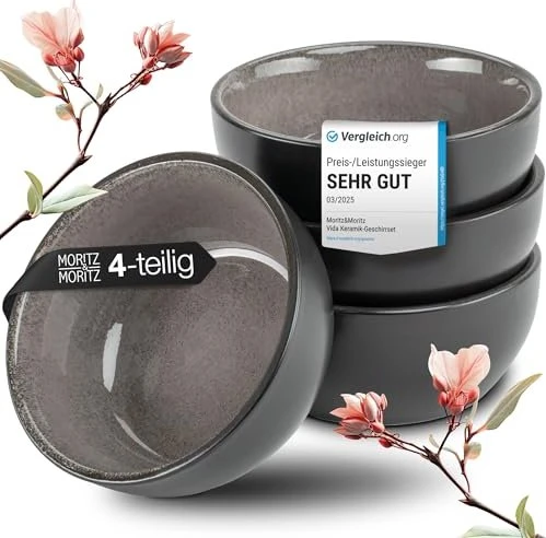 Moritz & Moritz VIDA Misoschale anthrazit, 4 Stück