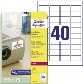 Avery-Zweckform Etiketten, 45.7x25.4mm, weiß, 20 Blatt (800 Etiketten)