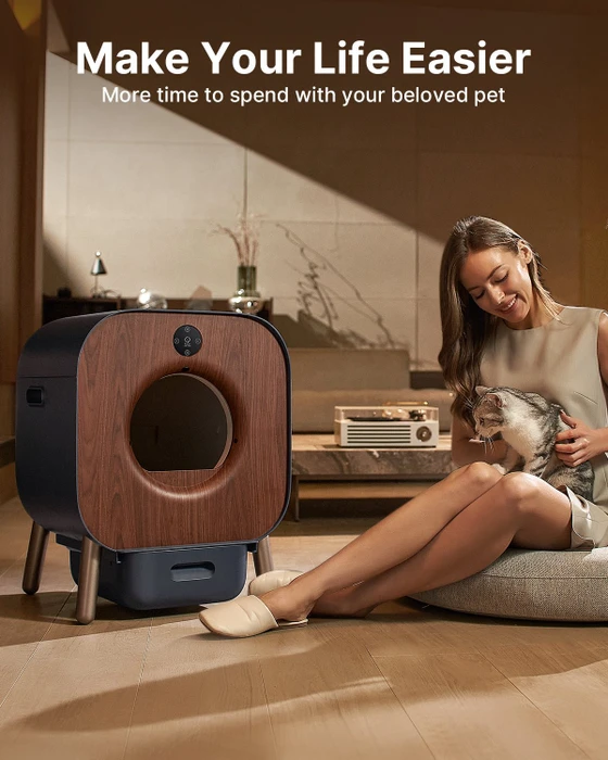 Pawbby P1 Ultra Katzentoilette, selbstreinigend, braun/anthrazit