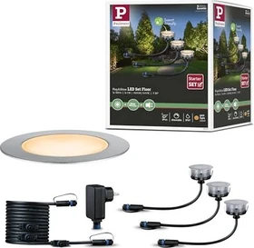 Paulmann Plug & Shine Floor Basisset 2W Bodenleuchte silber, 3 Stück