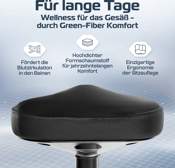 Clouvou Nexus Hocker, 470-640mm, schwarz