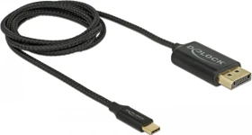 DeLOCK USB-C [Stecker] auf DisplayPort 1.2 [Stecker] Kabel 4K 60Hz schwarz, mit Nylongeflecht, 1m (83709)