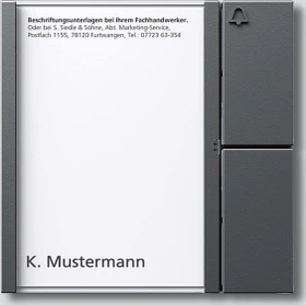 Siedle Tastenmodul TM 612-1 DG, grau, 1 Ruftaste