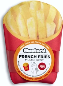 Mustard French Fries Mouse Rest, Handballenauflage (Maus), rot/gelb