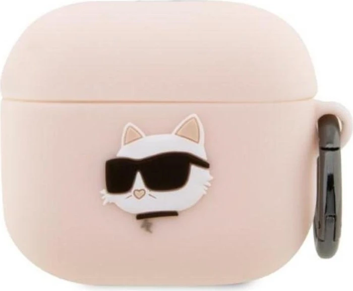 Karl Lagerfeld 3D Logo NFT Choupette Head Case für Apple AirPods 3 pink