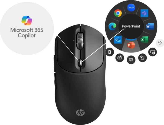 HP 700 Rechargeable Wireless Mouse, schwarz, USB/Bluetooth