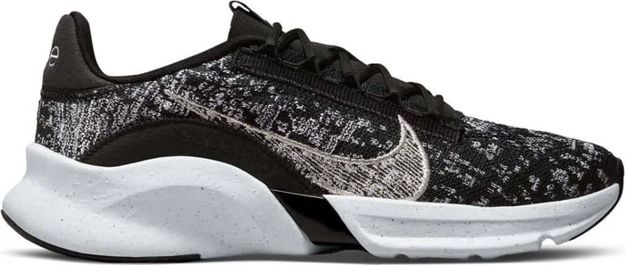 Nike SuperRep Go 3 Flyknit Next Nature black/white/metallic silver (Damen)
