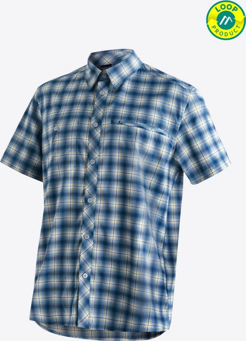 Maier Sports Kasen Hemd kurzarm blue check (Herren)