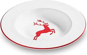 Gmundner Keramik Rubinroter Hirsch Suppenteller 24cm