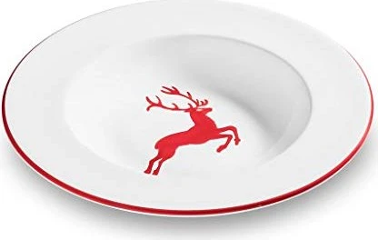 Gmundner Keramik Rubinroter Hirsch Suppenteller 24cm