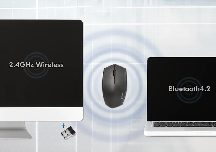 Typhoon Wireless Dual Mode Mouse, schwarz, USB/Bluetooth