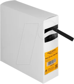 DeLOCK Schrumpfschlauch Box, mit Innenkleber, Schrumpfungsrate 3:1, 7.9mm, 5m, schwarz