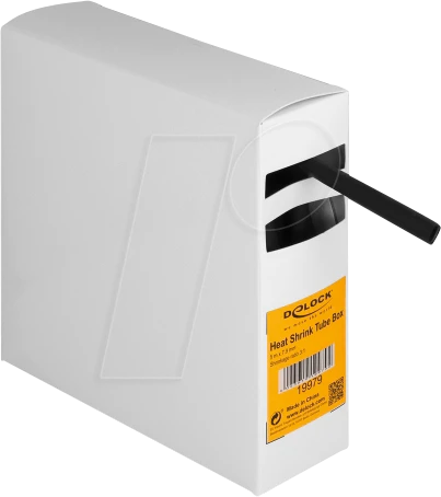 DeLOCK Schrumpfschlauch Box, mit Innenkleber, Schrumpfungsrate 3:1, 7.9mm, 5m, schwarz