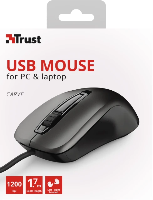 Trust Carve Mouse schwarz, USB