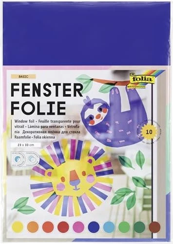 Folia Fensterfolie 10 Blatt mehrfarbig 23x33cm