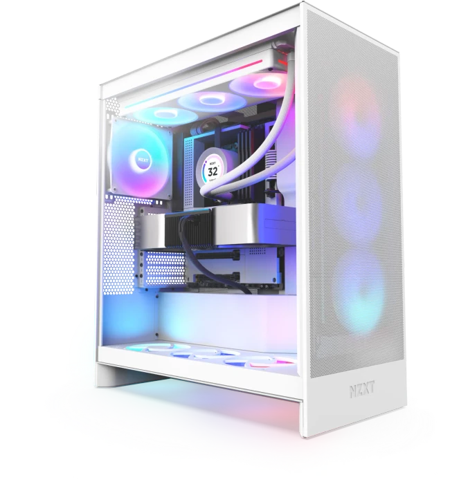 NZXT H7 Flow RGB [2024] Matte White, weiß, Glasfenster