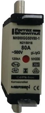 Mersen Sicherungseinsatz DIN NH Standard gG Größe NH000 500VAC 250VDC 80A
