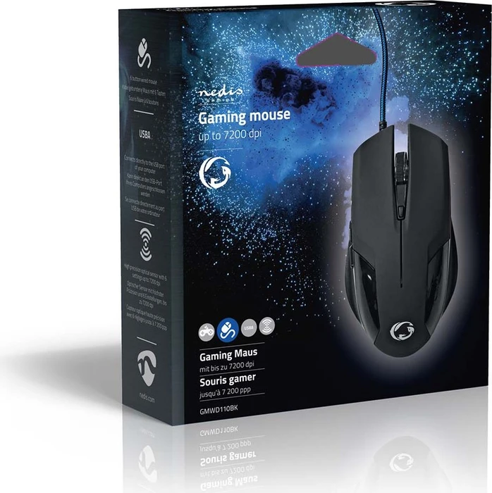 Nedis Gaming Mouse und Mousepad Set, schwarz, USB