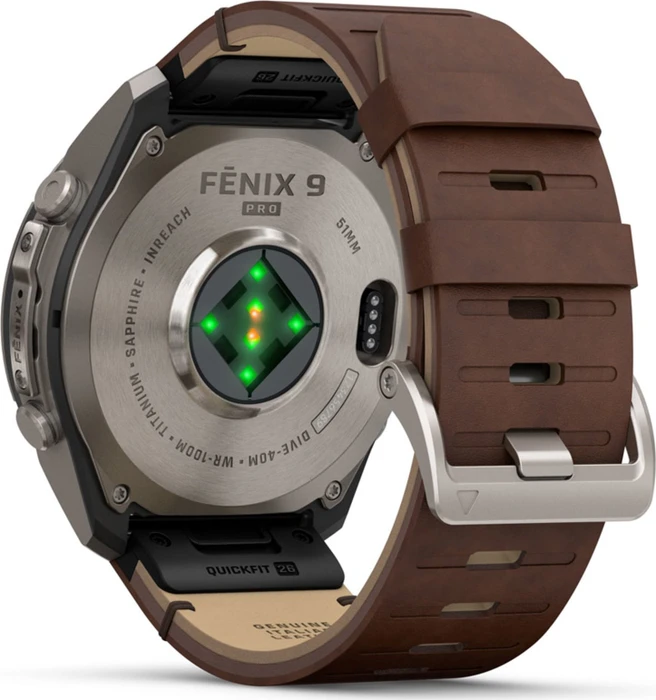 Garmin Fenix 9 Pro inReach 51mm titanium/walnut leather