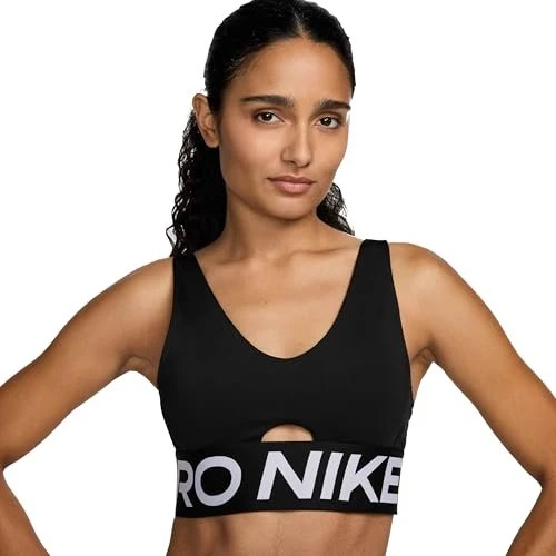 Nike Pro Indy Plunge Sport-BH schwarz/weiß (Damen)