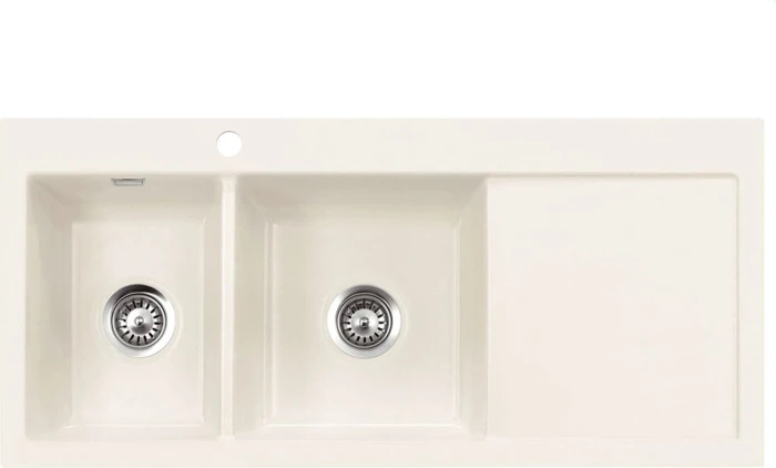 systemceram Mera Double Einbau Becken links jasmin