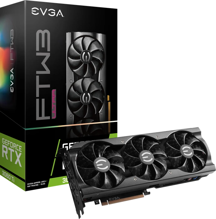 EVGA GeForce RTX 3060 Ti FTW3 Ultra Gaming LHR, 8GB GDDR6, HDMI, 3x DP