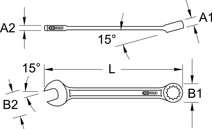 KS Tools Edelstahl Ring-Maulschlüssel, 10x145mm