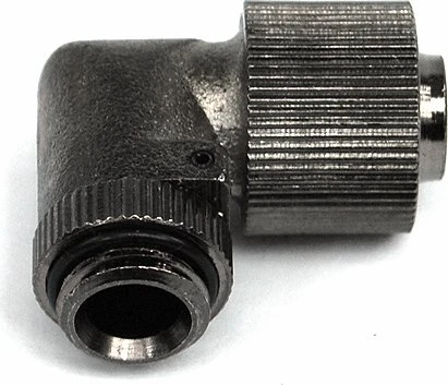 Aquatuning 90° Schlauchanschluss, G1/4" auf 13/10mm, schwarz vernickelt