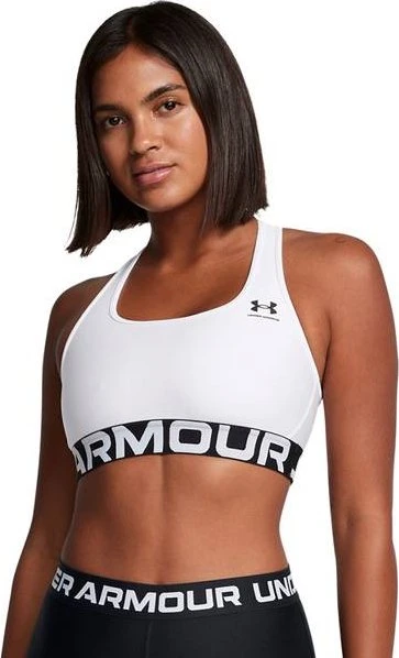 Under Armour HeatGear Armour Mid Sport-BH weiß/schwarz (Damen)