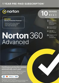 NortonLifeLock Norton 360 Advanced, 10 User, 1 Jahr, ESD (deutsch) (PC)