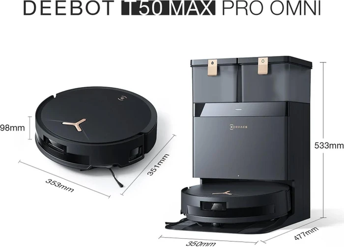 Ecovacs Deebot T50 Max Pro Omni Saug-/Wischroboter schwarz inkl. Absaug-/Reinigungsstation