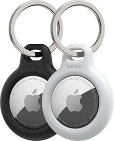 Belkin Secure Holder mit Schlüsselanhänger für Apple AirTag schwarz/weiß, 2er-Pack