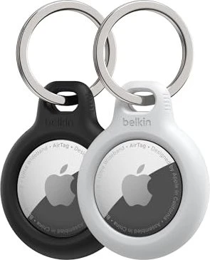 Belkin Secure Holder mit Schlüsselanhänger für Apple AirTag schwarz/weiß, 2er-Pack