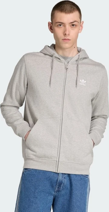 adidas Trefoil Essentials Hoodie medium grey heather/white (Herren)