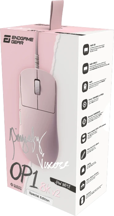 Endgame Gear OP1 8k v2 Gaming Mouse, Raw Input Edition, pink, USB