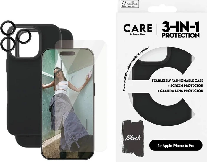 PanzerGlass Care 3-in-1 Bundle für Apple iPhone 16 Pro