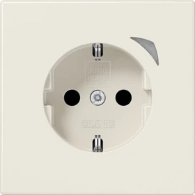 Jung Steckdose, 16 A, mit Funktionsanzeige, Safety Plus, Serie LS, weiß ivory