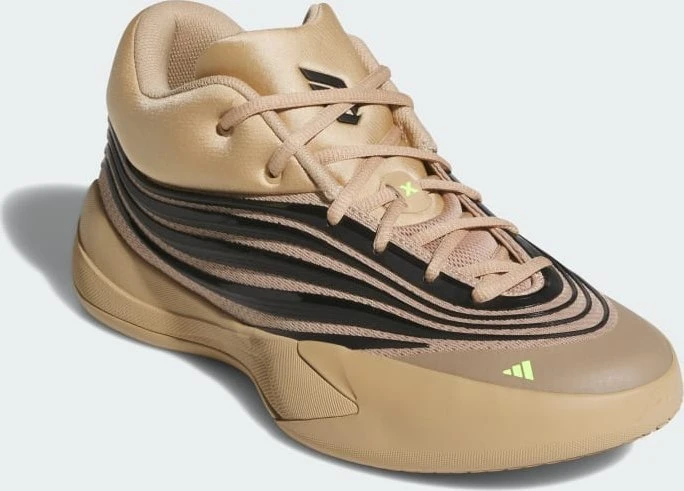 adidas Dame X warm sandstone/core black/lucid lemon