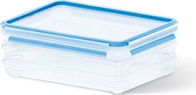 Emsa Clip&Close rechteckig Stapelbox Aufbewahrungsbehälter blau, 3-tlg.