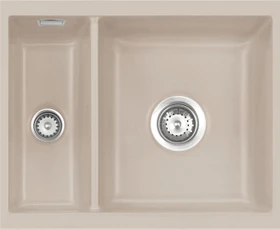 systemceram Mera 60 U/g Einbau Becken rechts mit Ablauffernbedienung fango